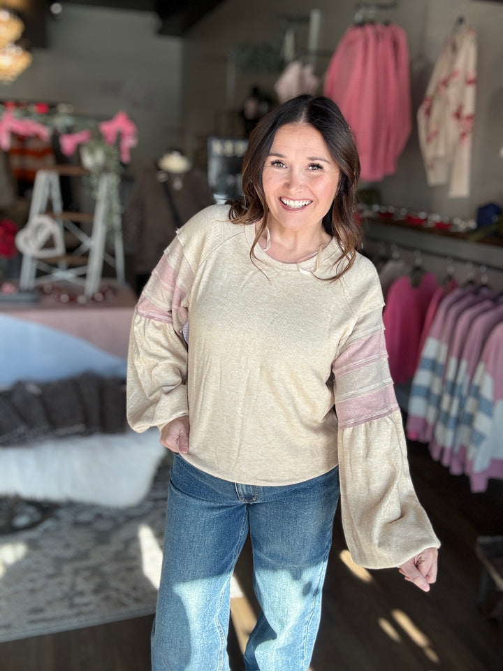 Oversized Colorblock Knit Top