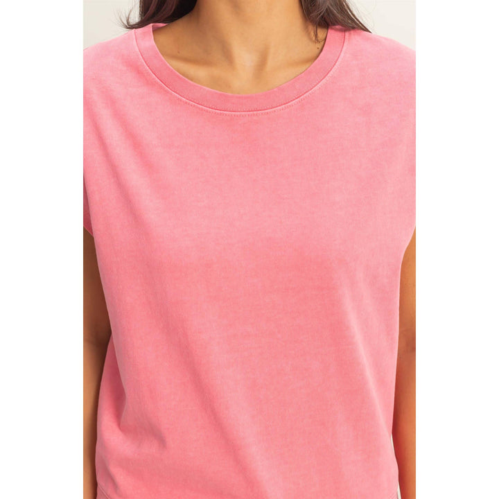 Sleeveless Crew Neck Top and Shorts Set