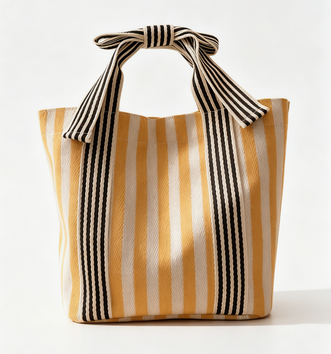 Mini Striped Tote Bag Beach Bow Handle Bag