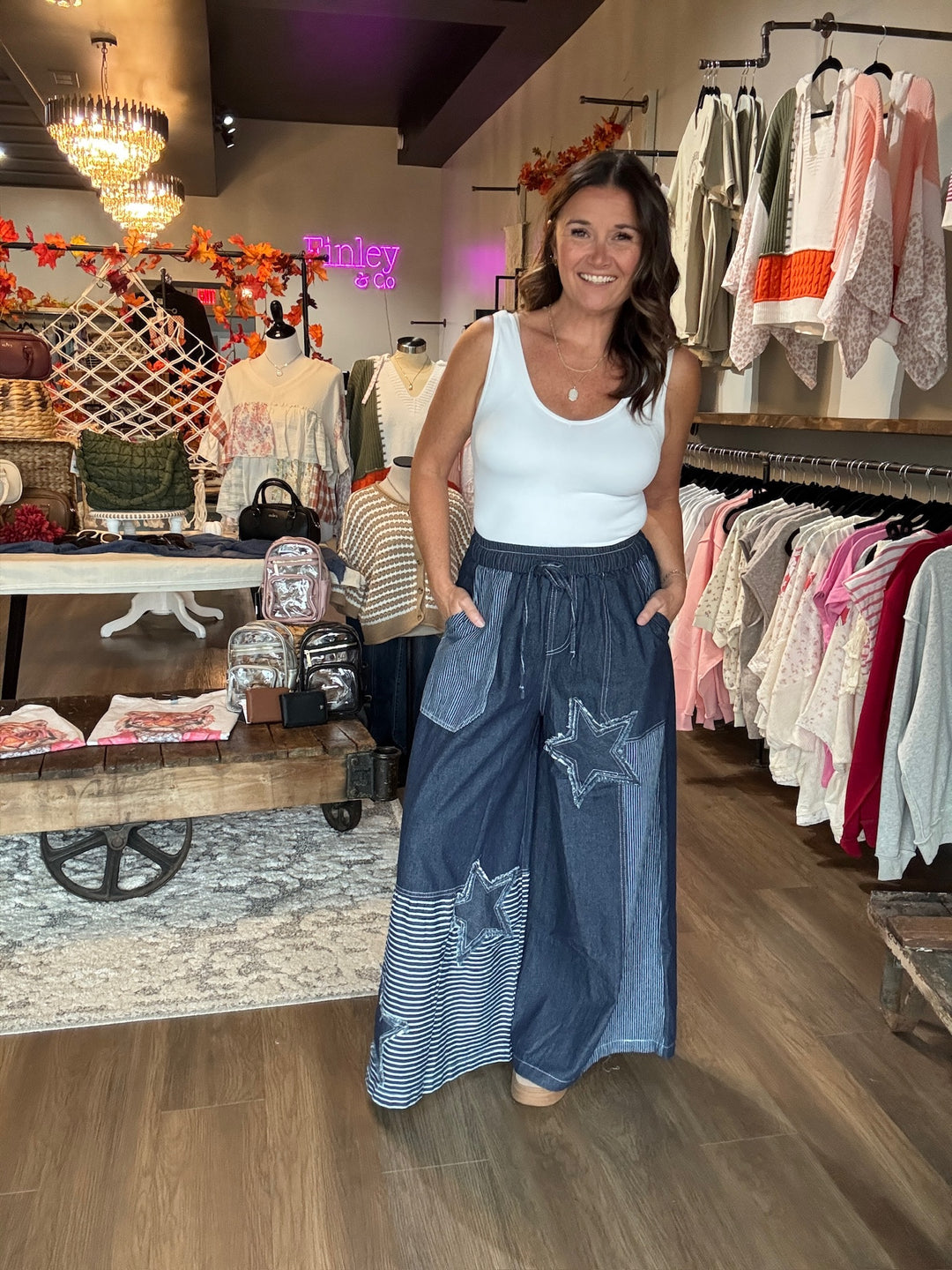 Oh My Stars Denim Wide Leg Pants