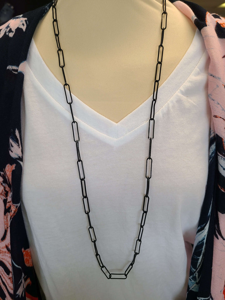 Paperclip Chain Necklace and Earring Set