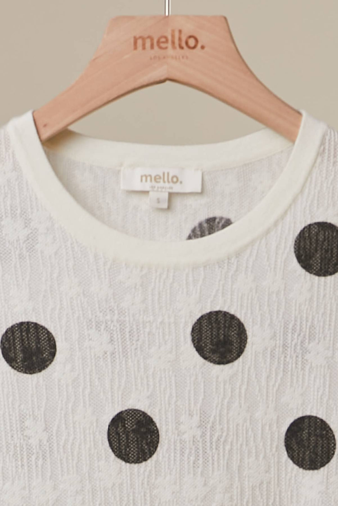 Textured Polka Dot Cap Sleeve Top