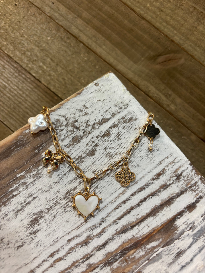 Girly Gold Charm Bracelet