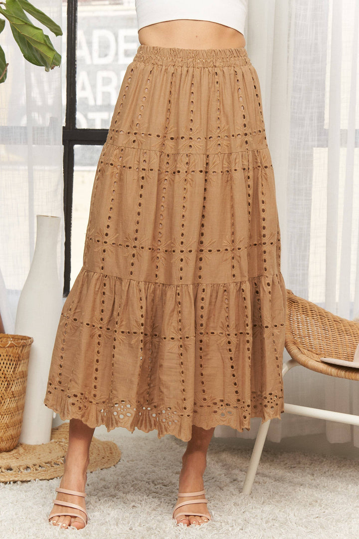 TIERED MIDI SKIRT- LES4074