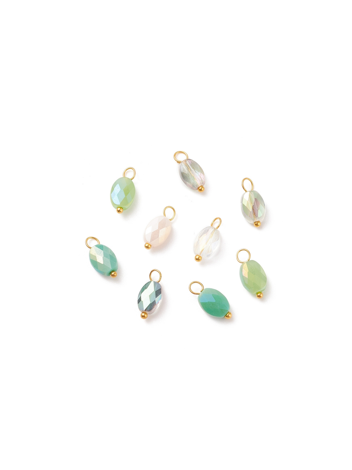 Gold Sea Glass Iridescent Glass Charms