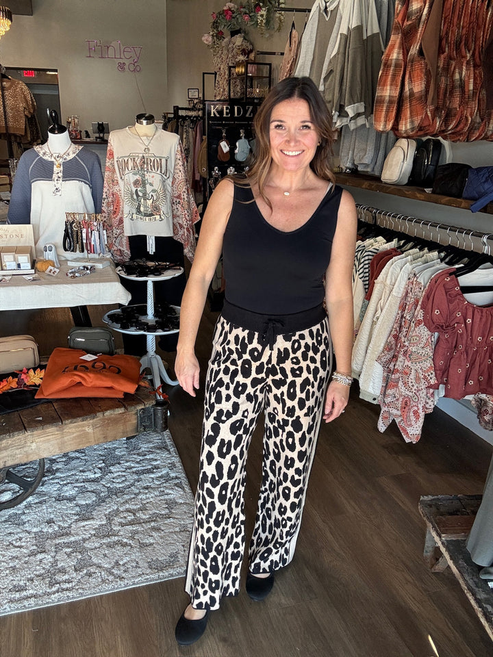 Leopard Print Knit Pants