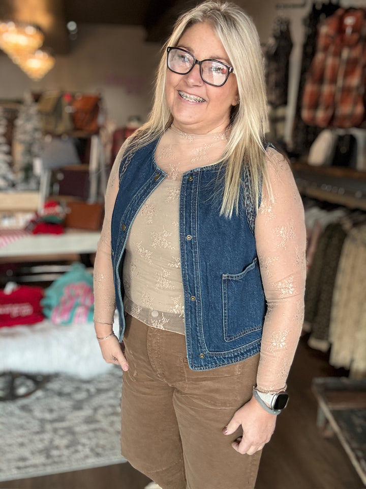 Denim Braided Vest