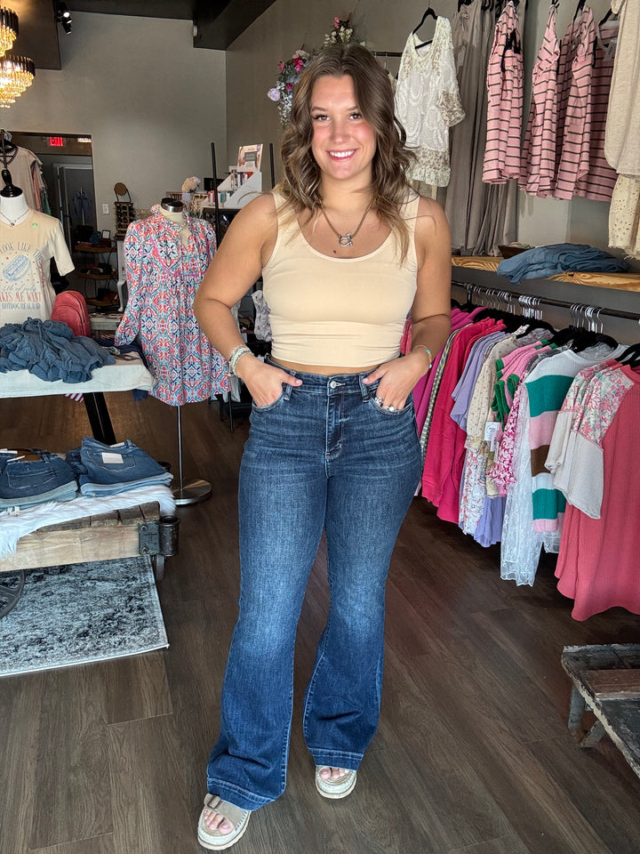 Judy Blue High Waisted Trouser Flare Jeans