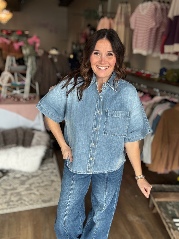 Spring Essential Denim Top