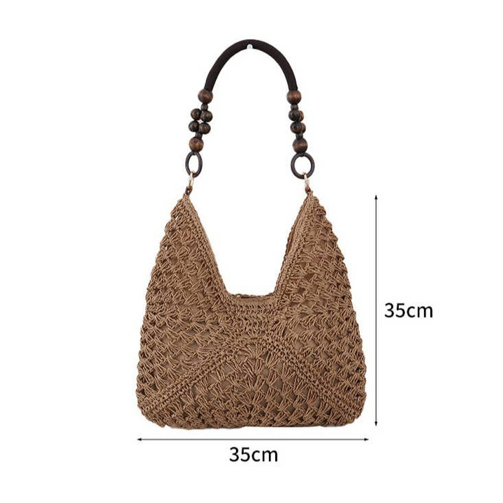 Boho Beach Vacation Straw Woven Shoulder Bag