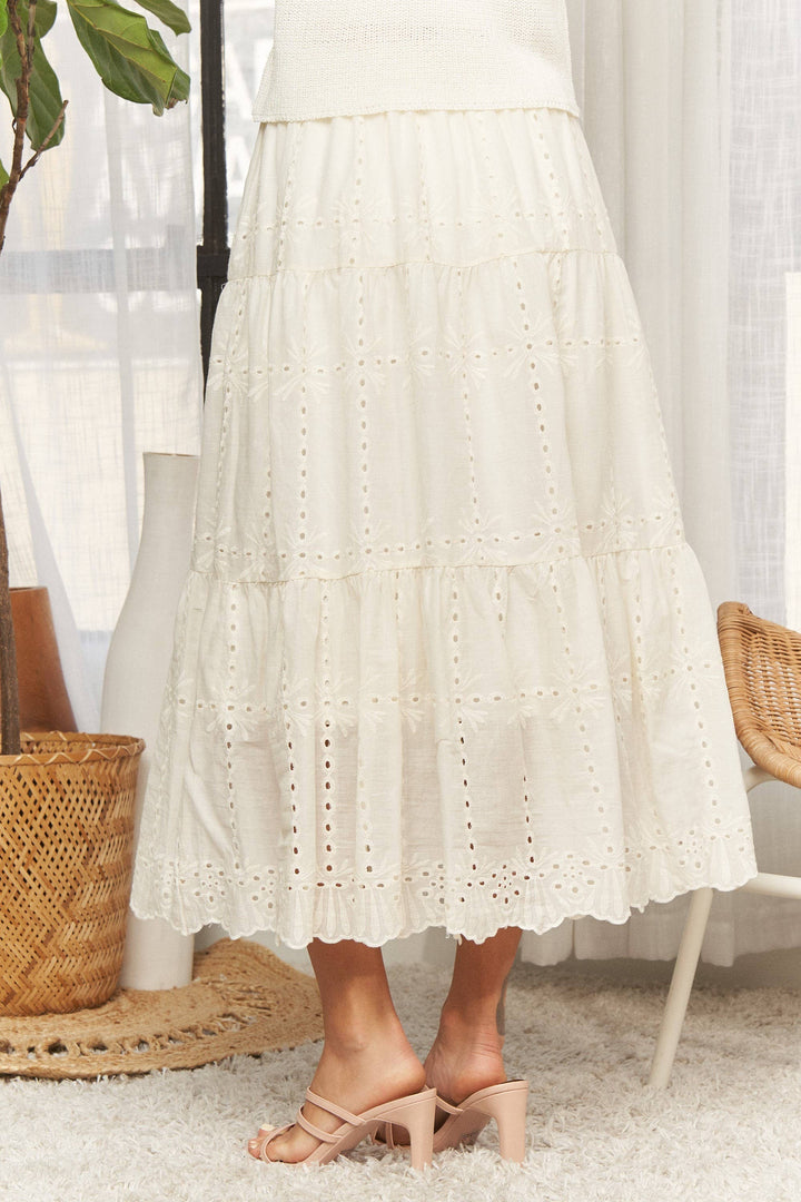 TIERED MIDI SKIRT- LES4074