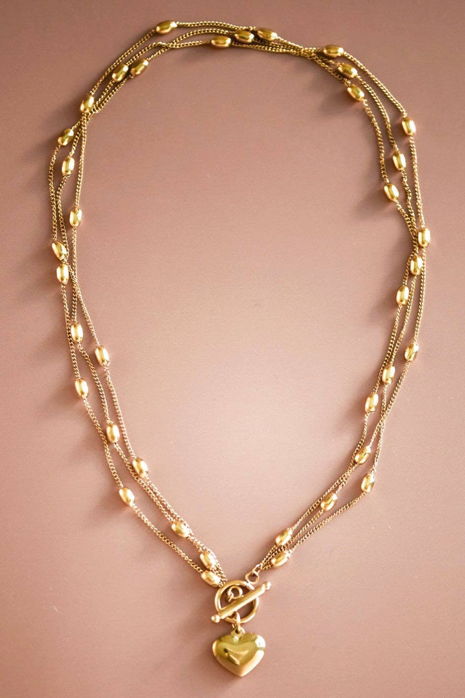 18K Gold Plated Waterproof Stainless Steel Chain Necklace - 6989