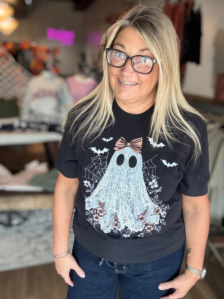 Pretty Little Ghost Black Tee