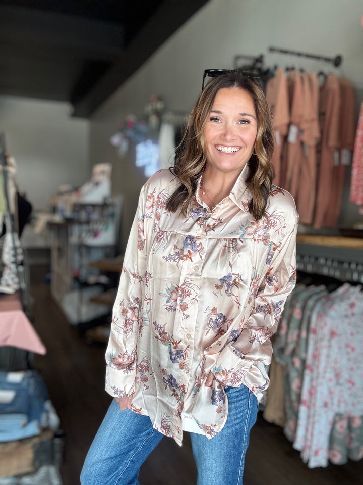 Floral Button Up Top