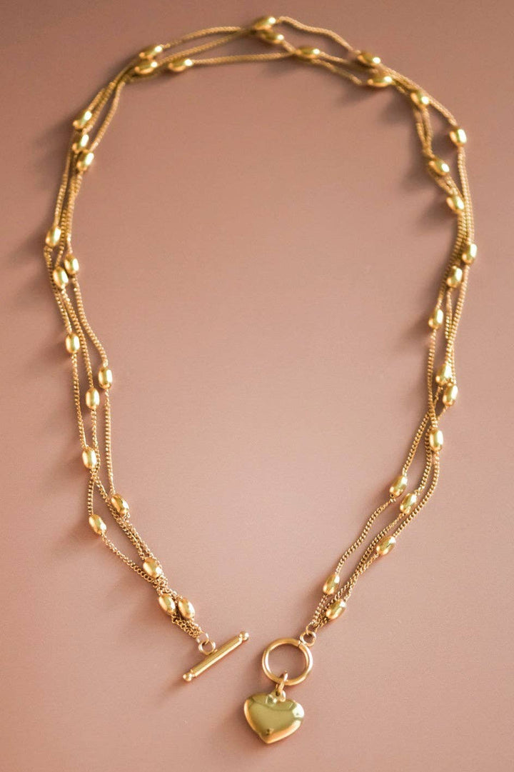 18K Gold Plated Waterproof Stainless Steel Chain Necklace - 6989