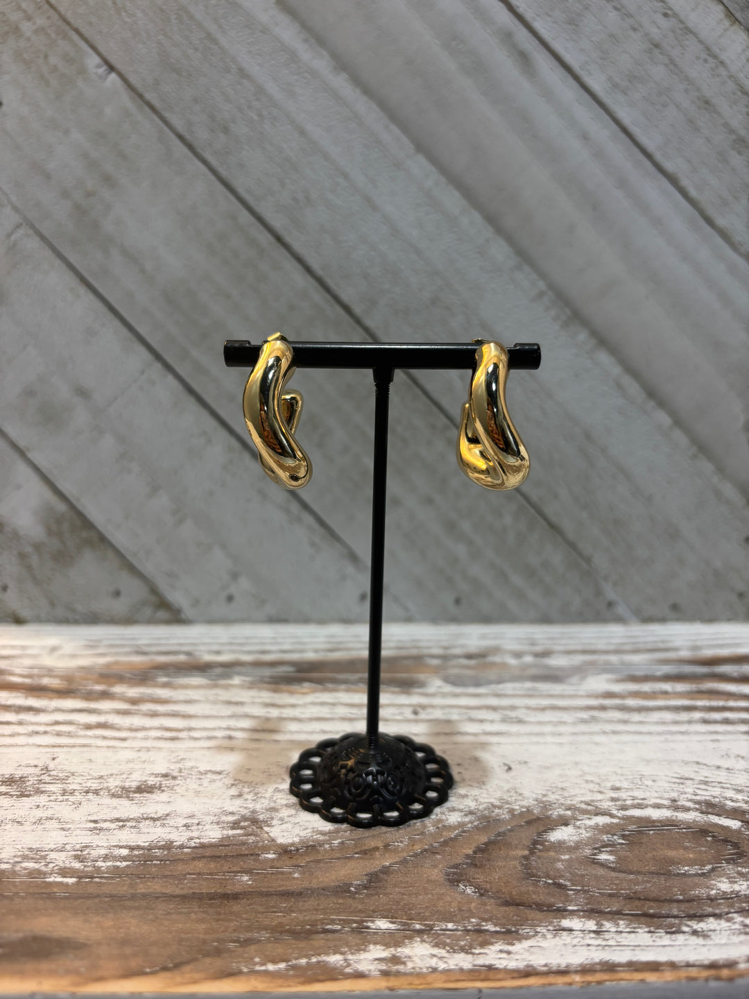 Chunky Twisted Hoop Earrings