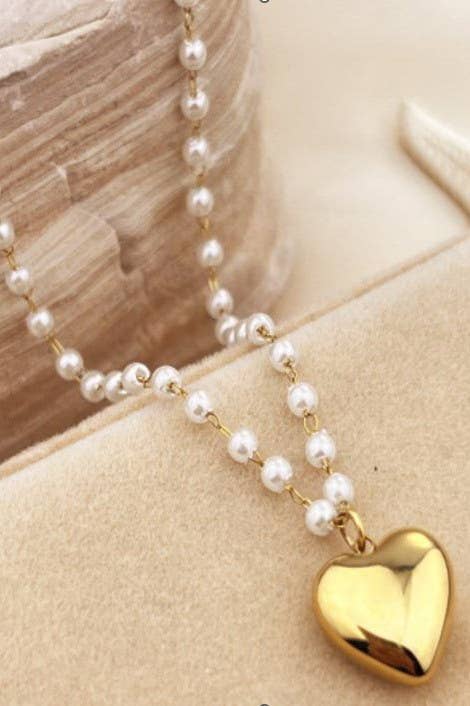 18K STAINLESS STEEL TARNISH FREE HEART NECKLACE