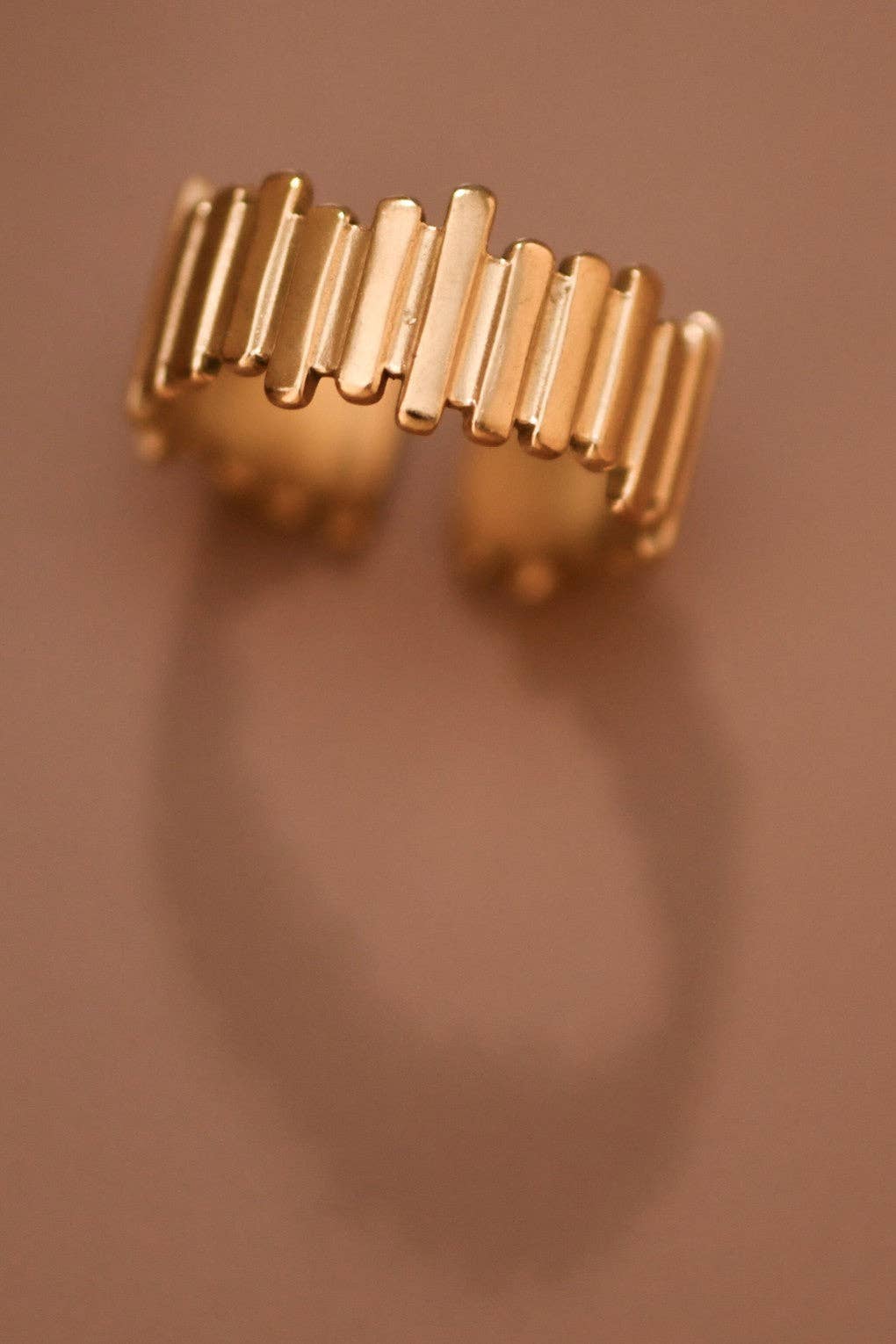 18K Gold Plated Waterproof Stainless Steel Ring - 7869