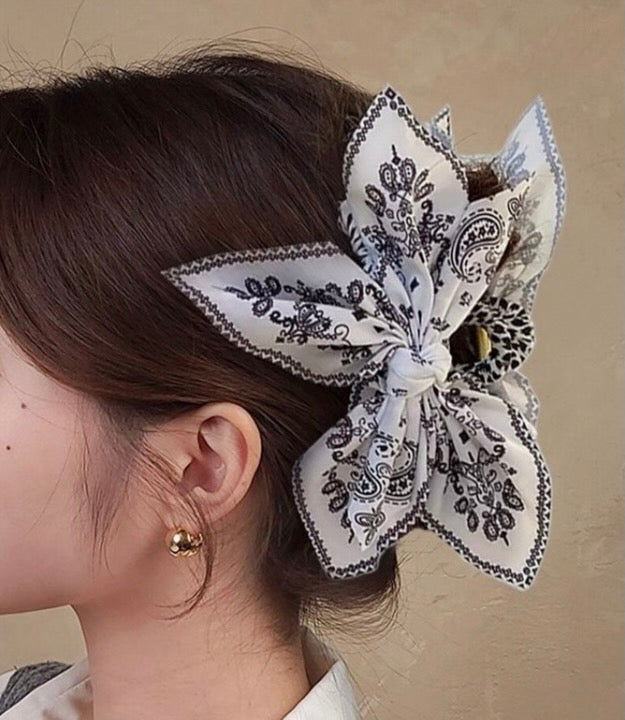 Bandana Bow Hair Clip