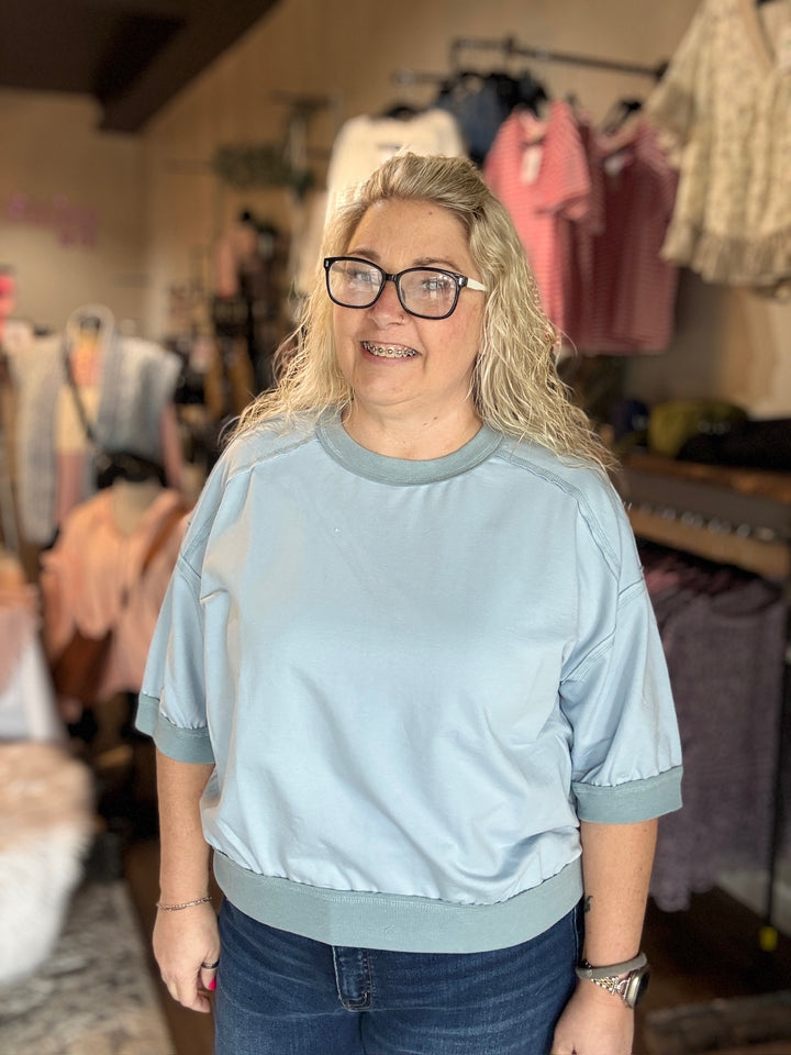 Spring Sky Blue Terry Tee