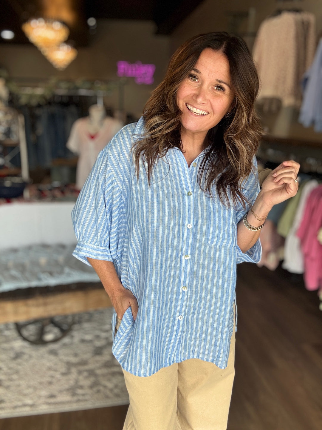 Soft Tide Button Up Top