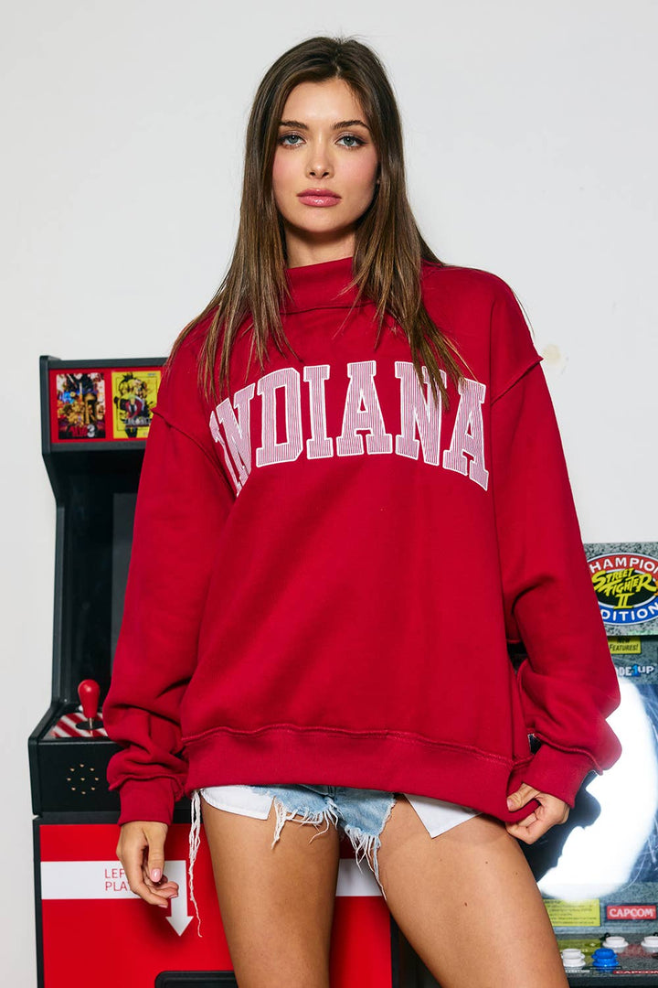 IT2594E-INDIANA1 | 'INDIANA' Stripe Embroidered Sweatshirt