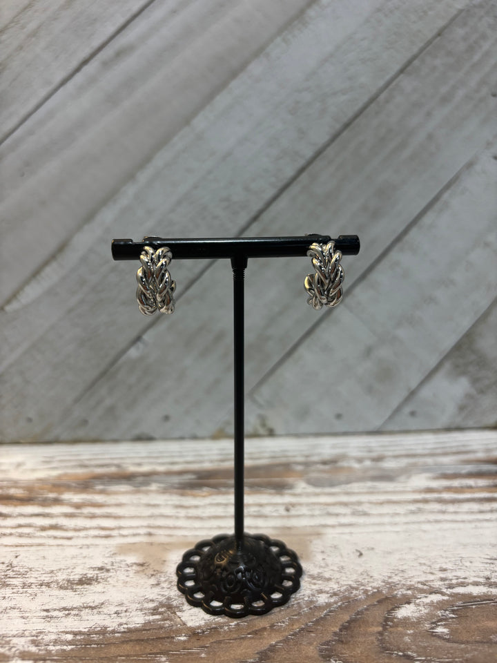 Silver Braided Hoops