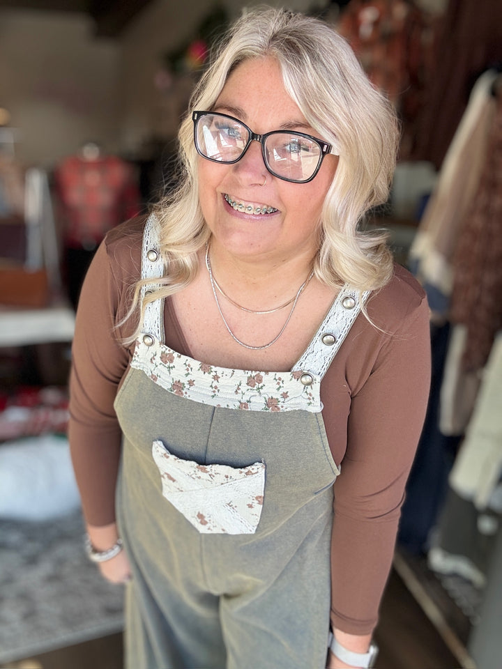 Vintage Green Patchwork Jumpsuit