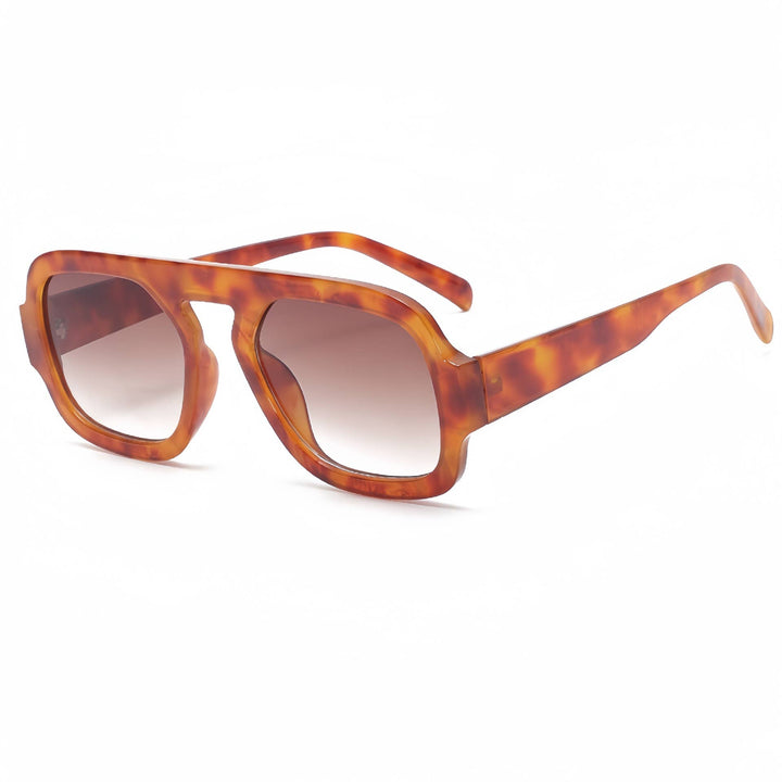 Retro Leopard Double Beam sunglasses Aviator glasses