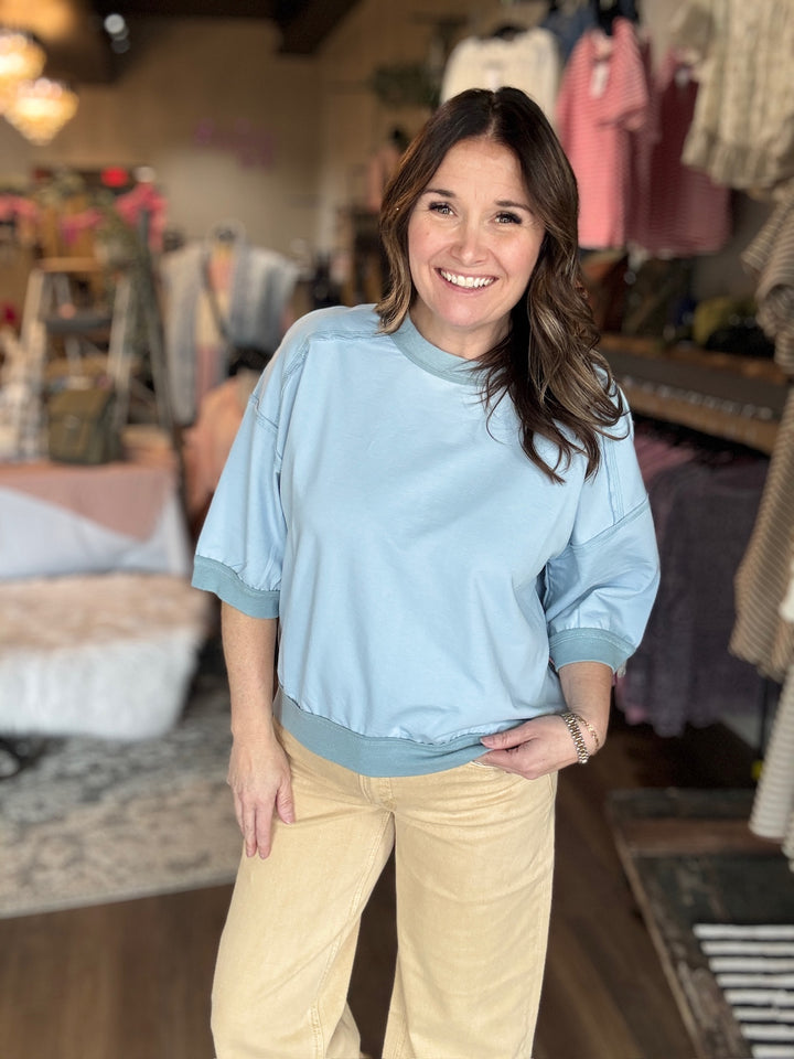 Spring Sky Blue Terry Tee