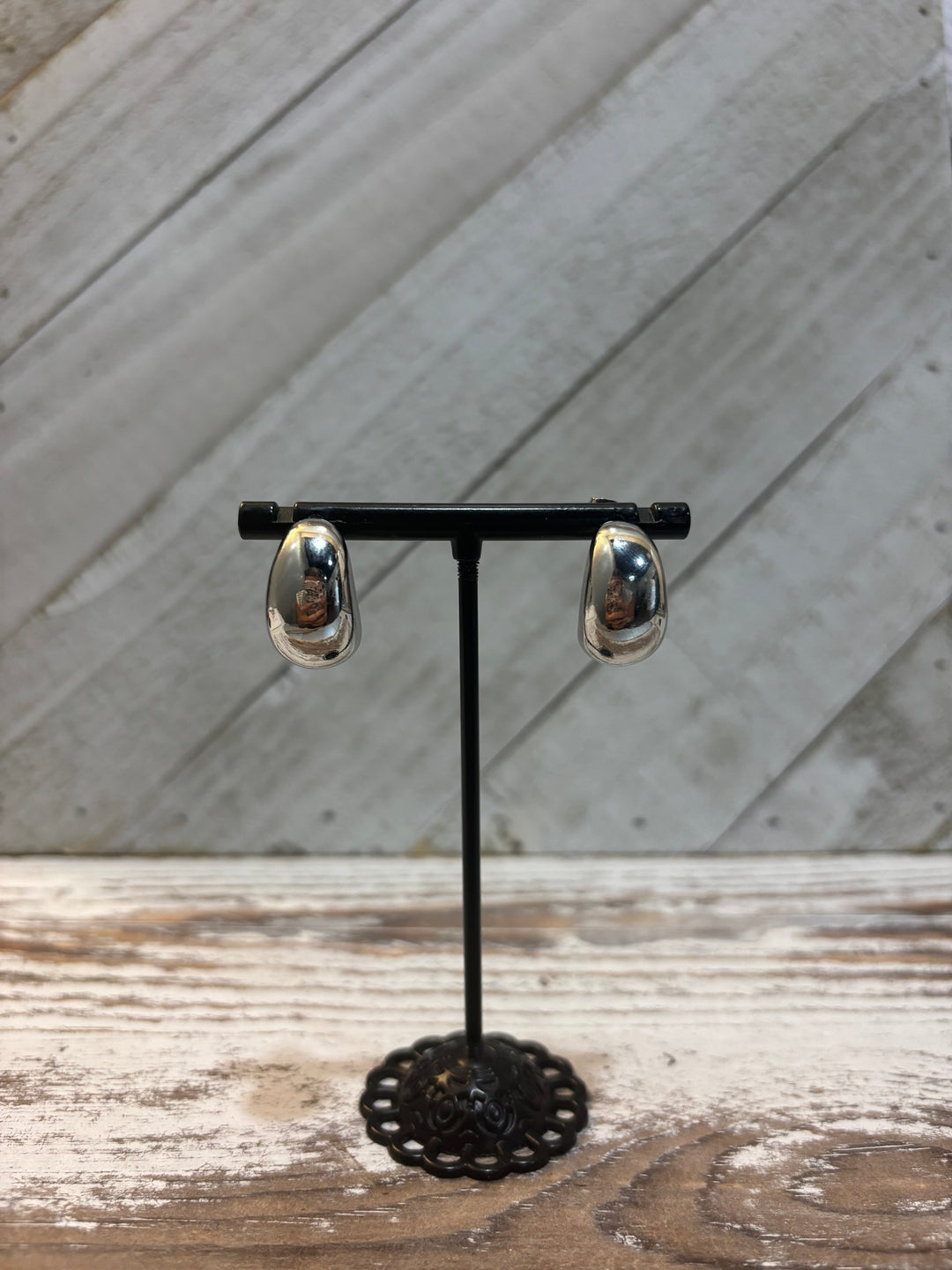 Sliver Chunky Stud Earrings