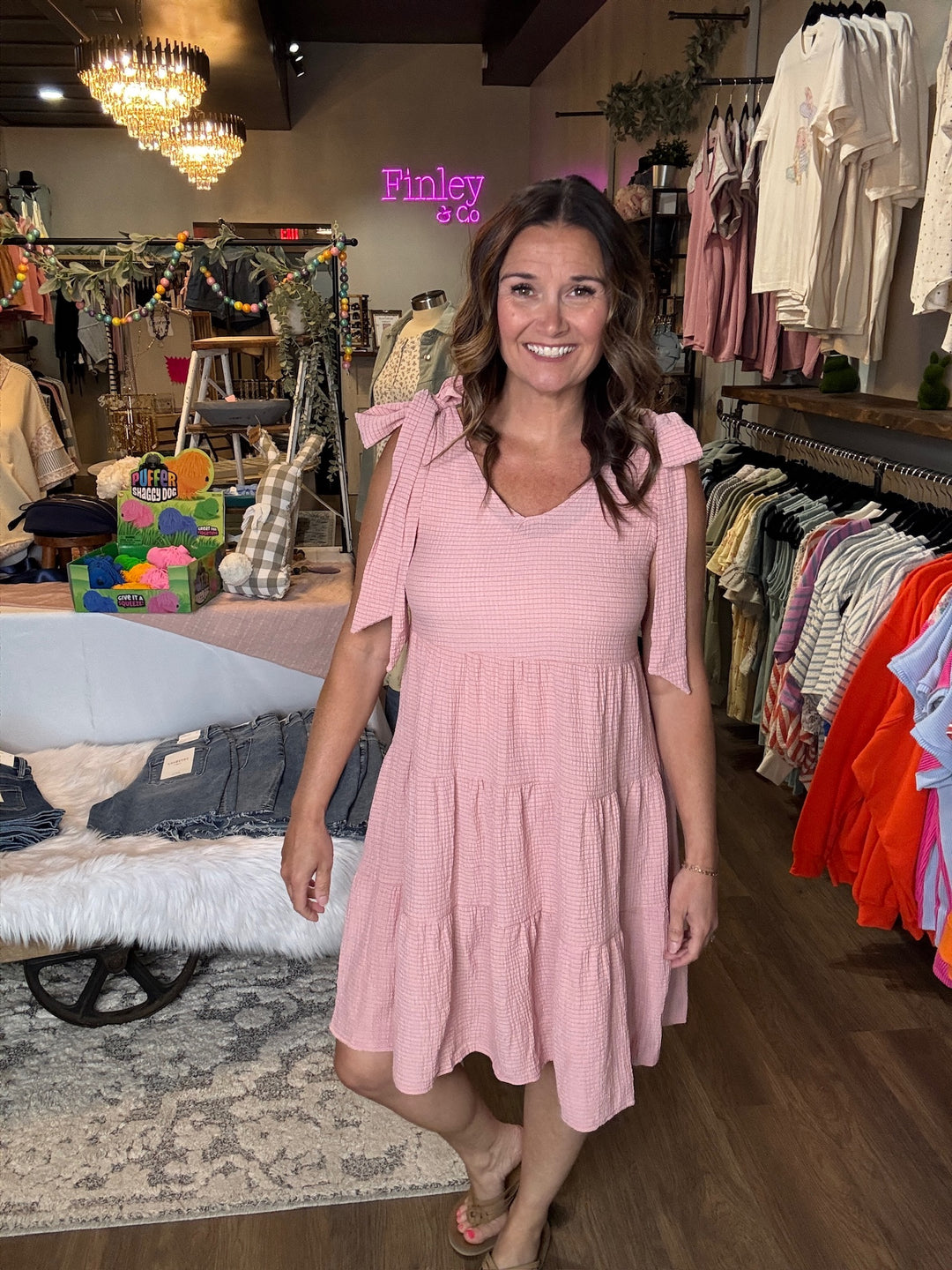 Summer Shoulder Tie Tiered Dress