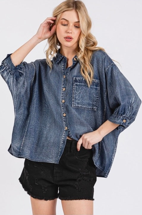 Chambray Button Up Top