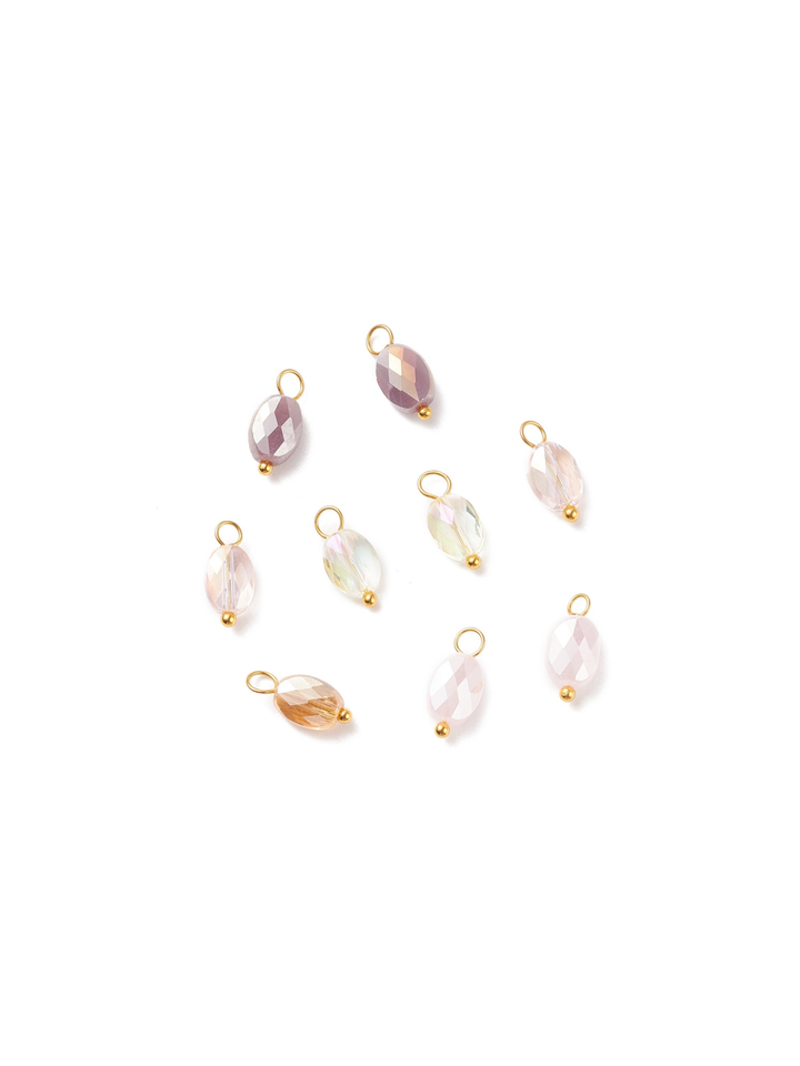 Gold Sea Glass Iridescent Glass Charms