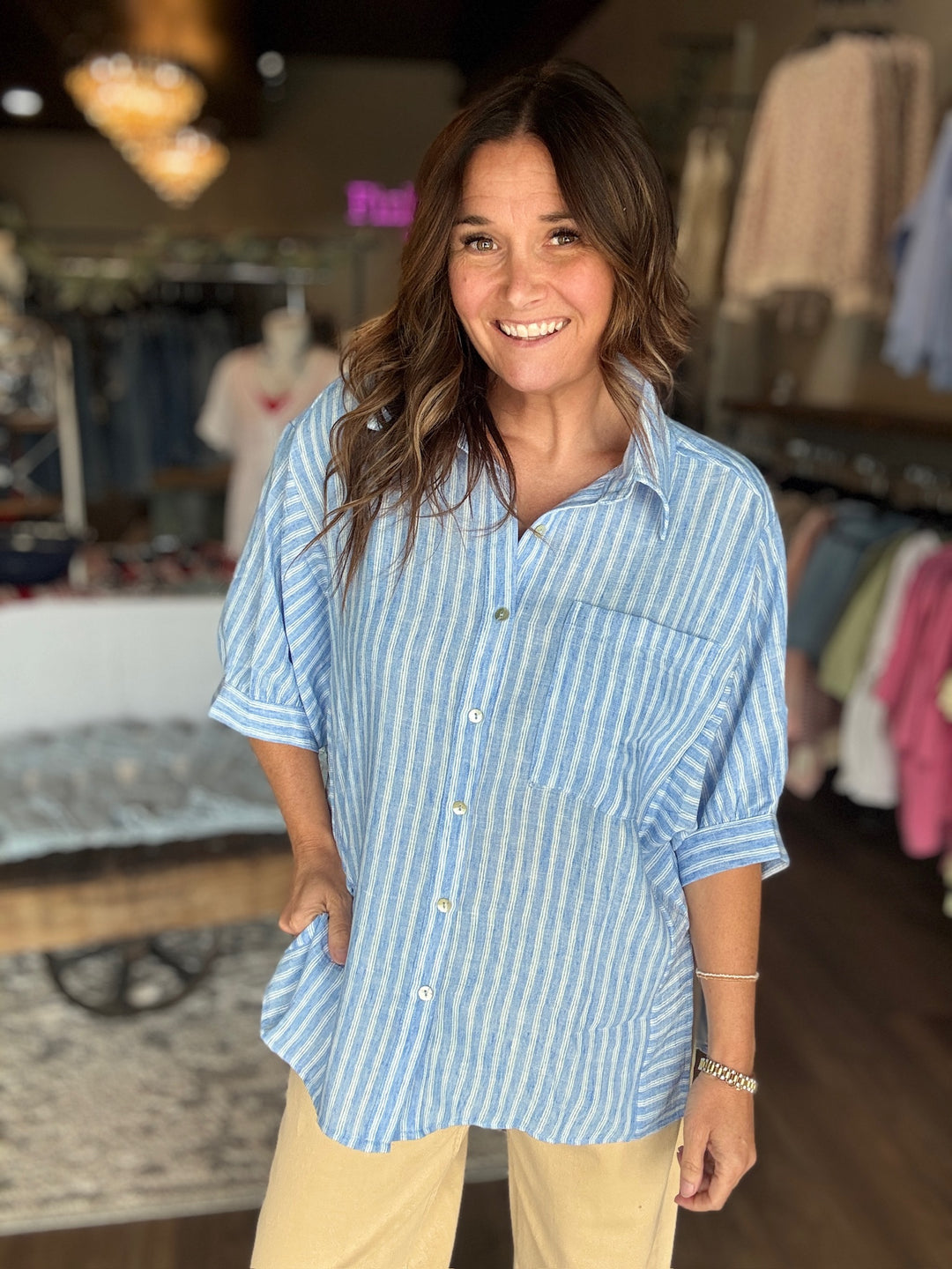 Soft Tide Button Up Top
