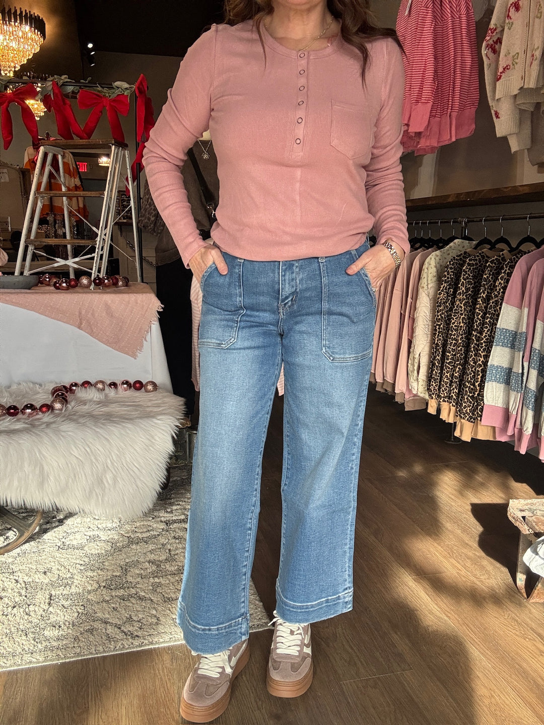 Lovervet High Rise Crop Wide Leg Jeans