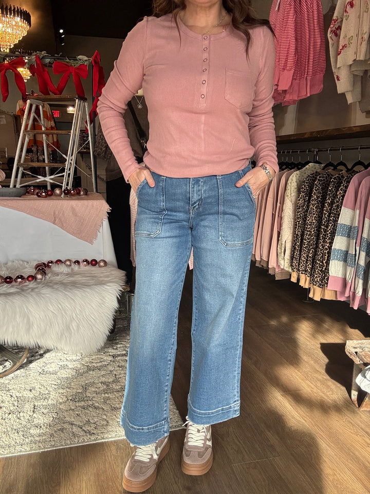 Lovervet High Rise Crop Wide Leg Jeans