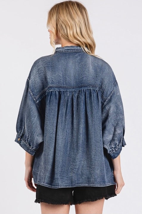 Chambray Button Up Top