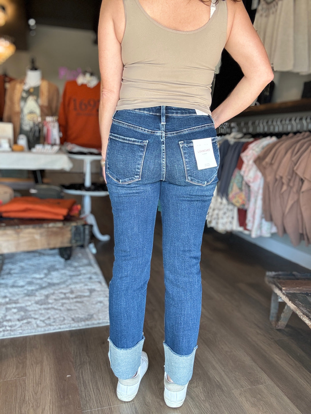 Lovervet Slim Straight Cuff Crop Jeans