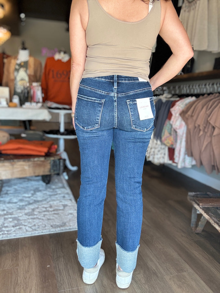 Lovervet Slim Straight Cuff Crop Jeans