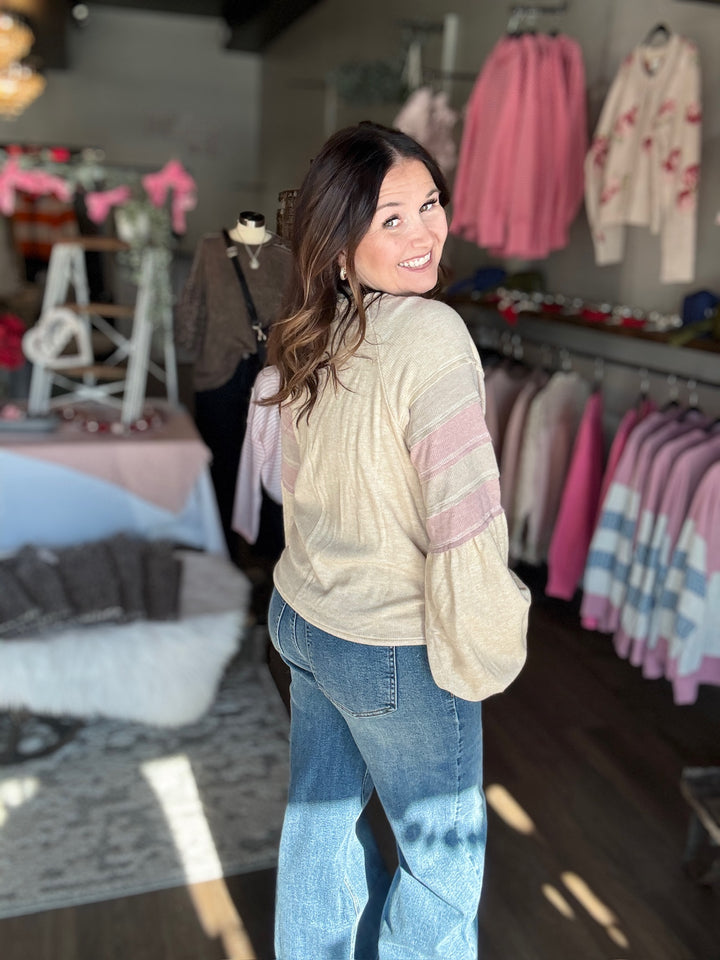 Oversized Colorblock Knit Top