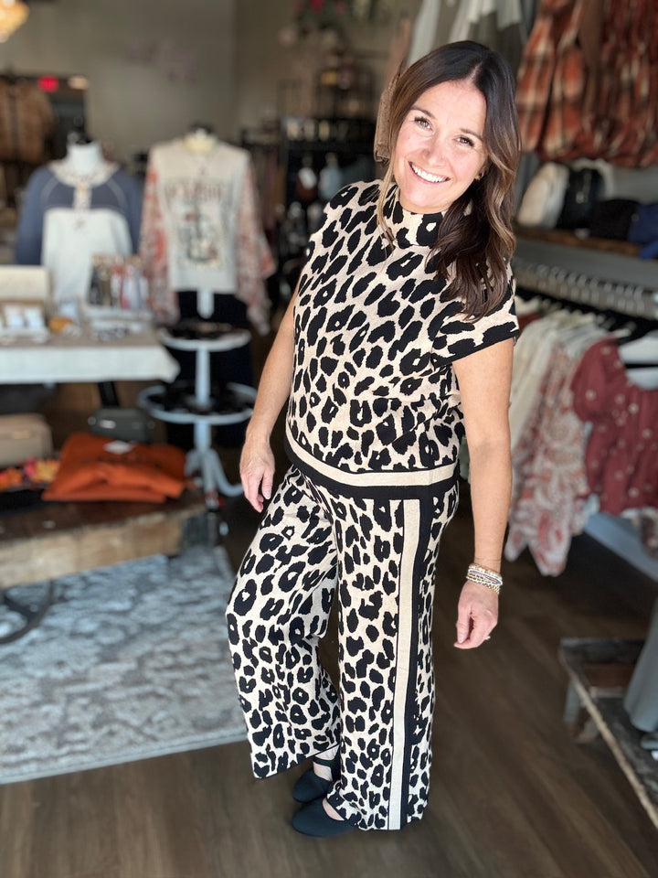 Leopard Print Knit Pants