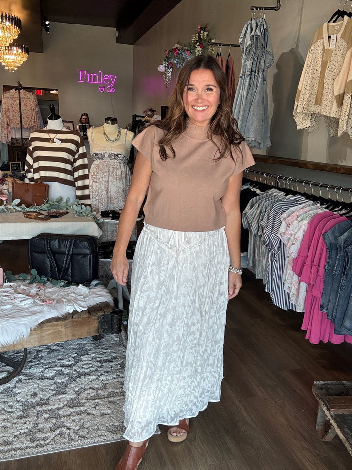 Floral Textured Maxi Skirt