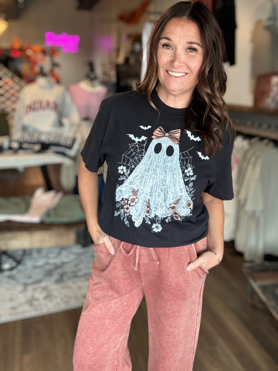 Pretty Little Ghost Black Tee