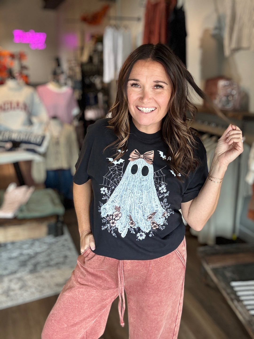 Pretty Little Ghost Black Tee