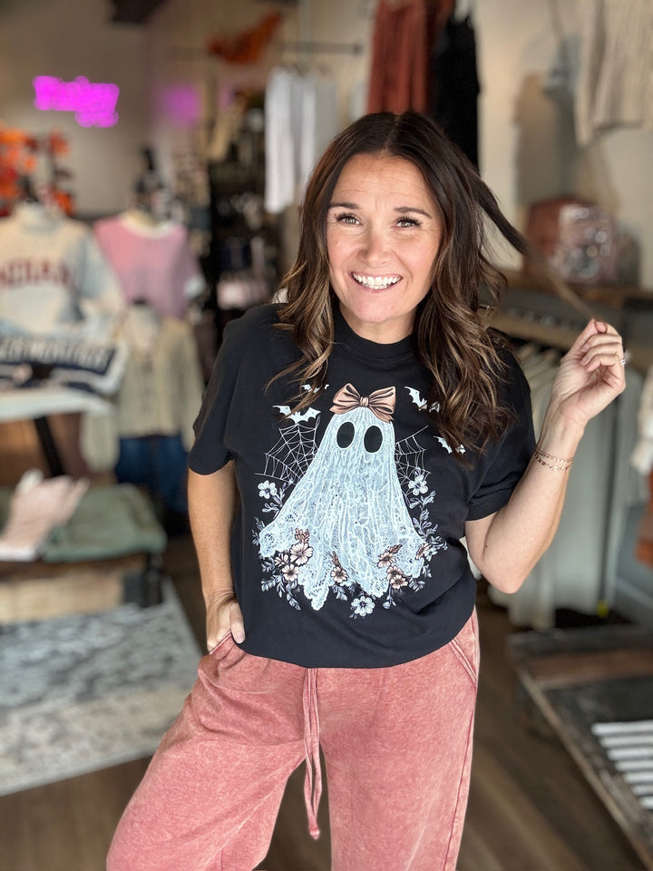 Pretty Little Ghost Black Tee