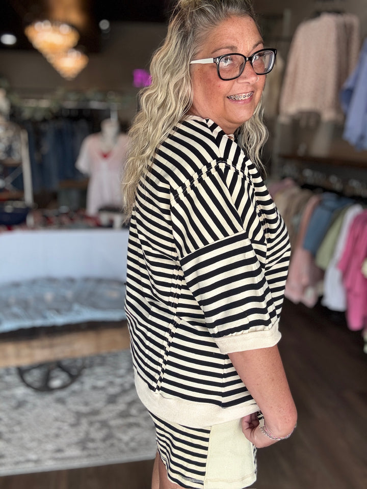 Beach Club Striped Knit Top