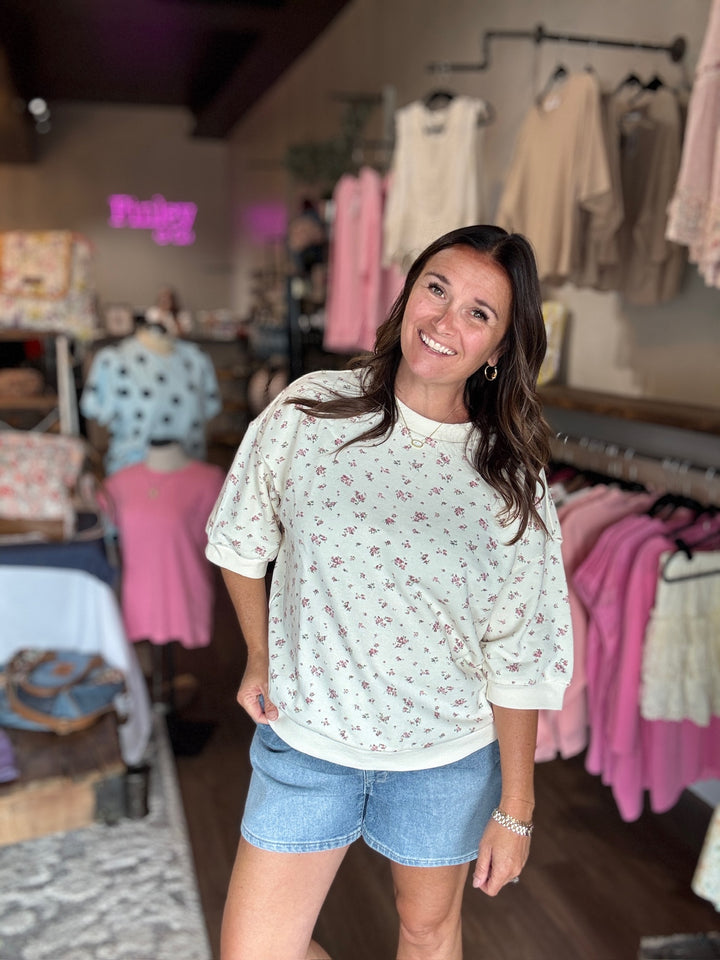 Blushing Bloom Pullover Top