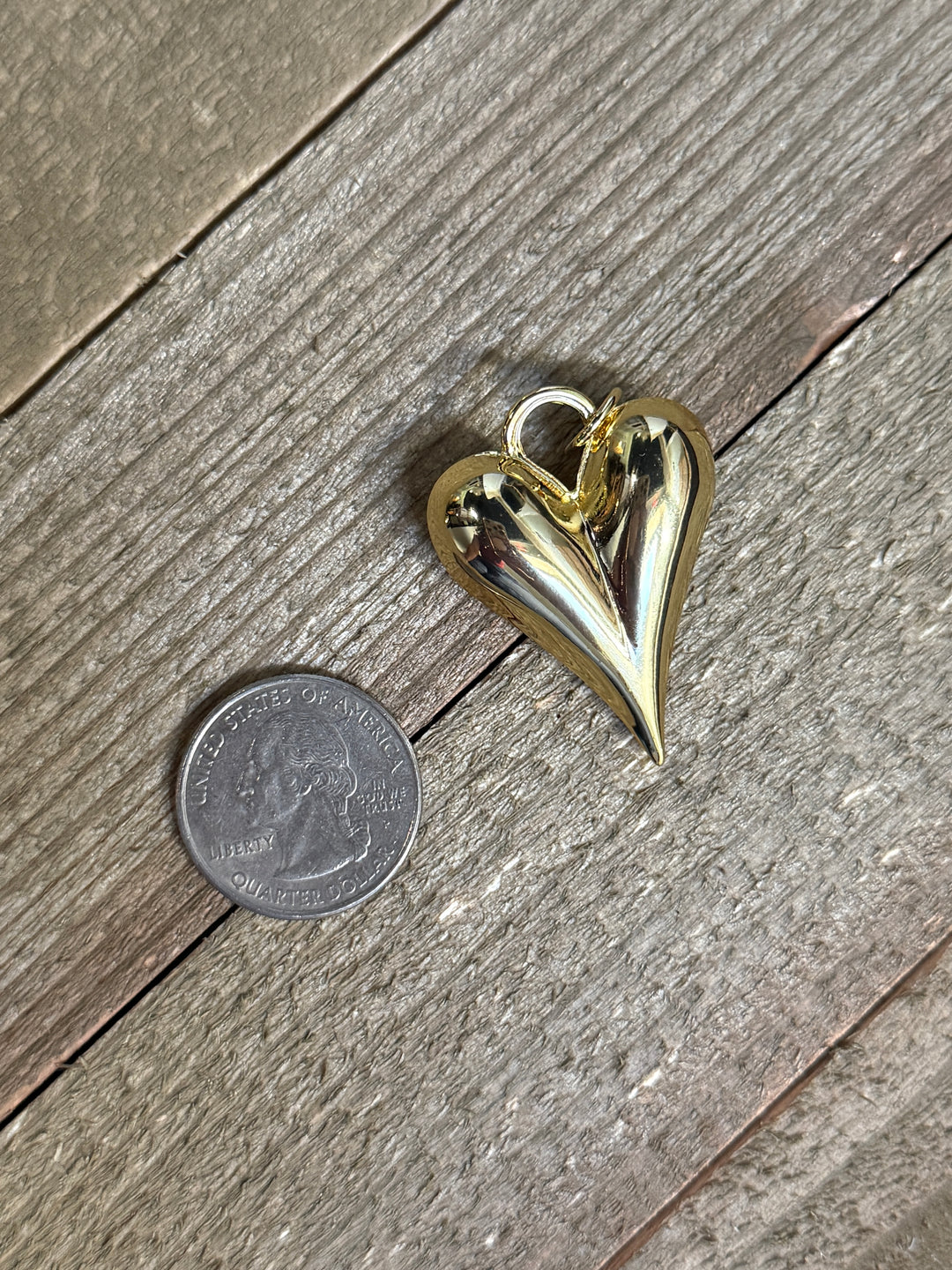 Large Gold Heart Charm