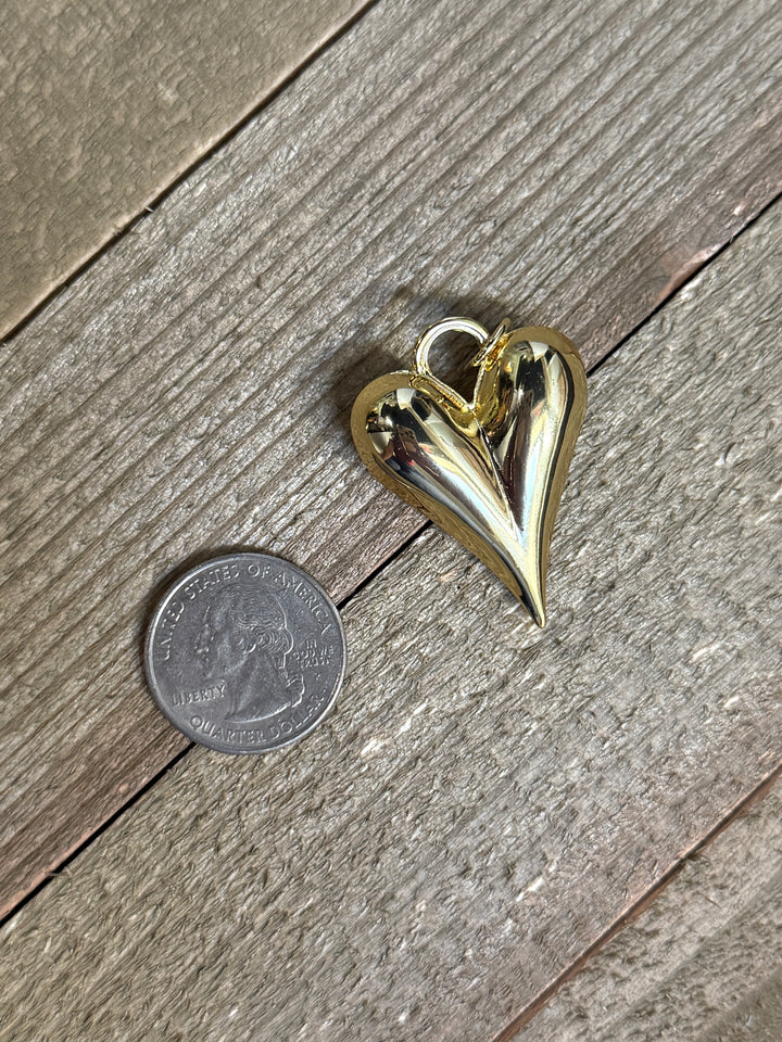 Large Gold Heart Charm